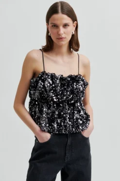 Dame Second Female Shiny Strap Top