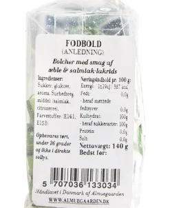 Sig Tillykke med fodbold bolcher med smag af æble og salmiak-lakrids>Almuegaarden Sale