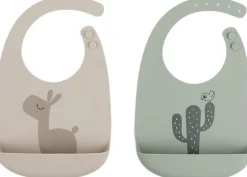 Done by Deer Silikone hagesmæk 2 stk. Lalee Sand/Grøn Sand/gr&oslash;n New