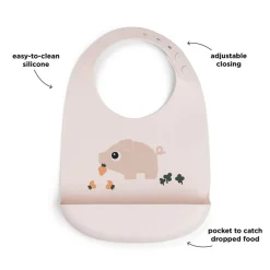 Børn Done by Deer Silikone hagesmæk Pigee