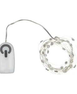 Sirius Silke miniblomst lyskæde 40L m/ timer, Klar/sølv