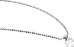 Nialaya Silver Necklace with Square Turquoise Pendant