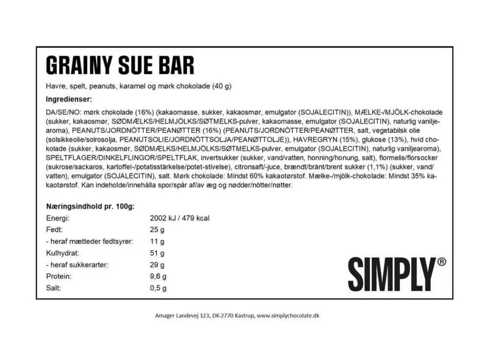 Simply Chocolate Simply® GRAINY SUE chokoladebar (40g) Sale
