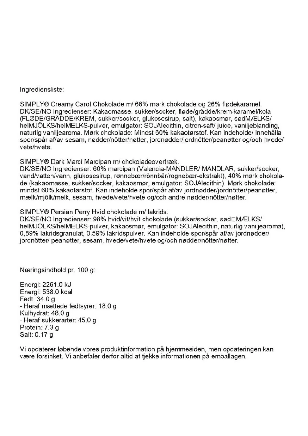 Simply® WHISHING YOU A CHOCOLATE CHRISTMAS chokoladeæske (270g)>Simply Chocolate