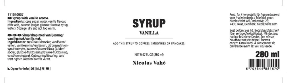 Sirup, Vanilje, 25 cl.>Nicolas Vahé Hot