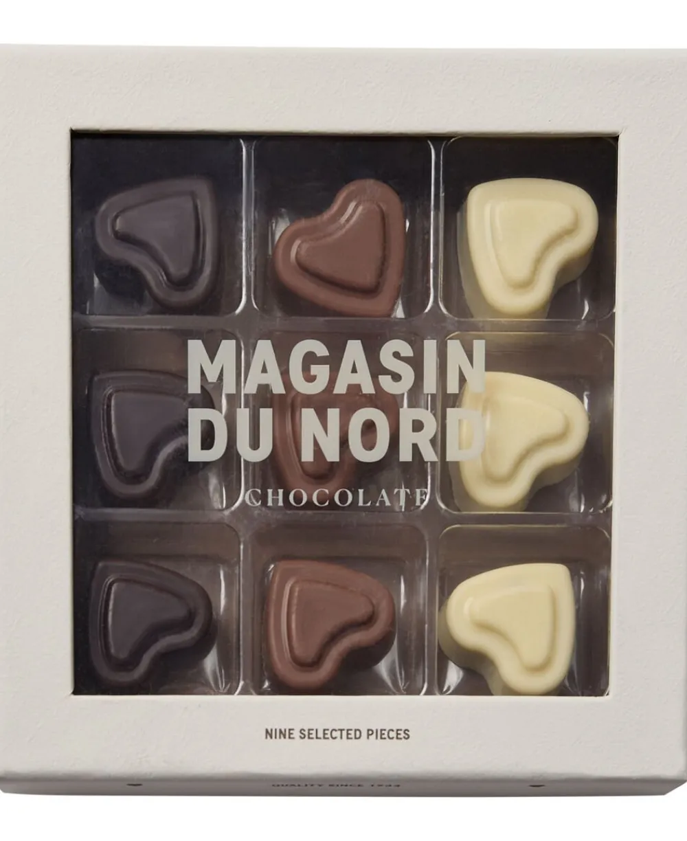 Magasin Chokolade Æske, 9 stk. Hjerte chokolade, 90g