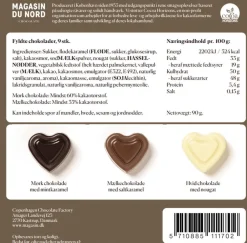 Magasin Chokolade Æske, 9 stk. Hjerte chokolade, 90g