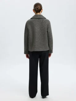 Selected SLFALMA BOUCLE WOOL BLEND JACKET NO Grå Online