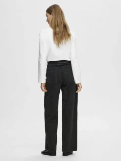 Selected SLFESSENTIAL LS BOXY TEE NOOS Hvid Clearance