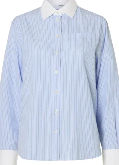 Dame Selected SLFILINA RELAXED CONTRAST LS SHIRT