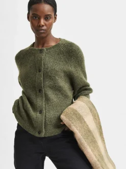 SLFLULU LS ALPACA BLEND KNIT SHORT CARDIGAN B><noscript><img width=