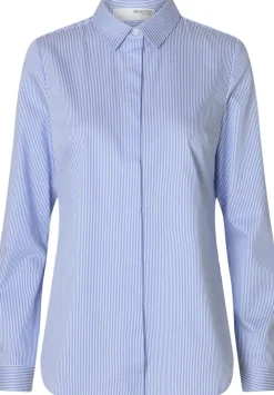 Dame Selected SLFROMIE LS STRIPED FITTED SHIRT NO