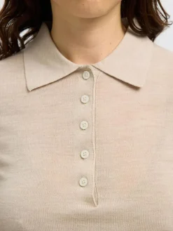 Dame Selected SLFTHEA LS KNIT MERINO COLLAR NECK