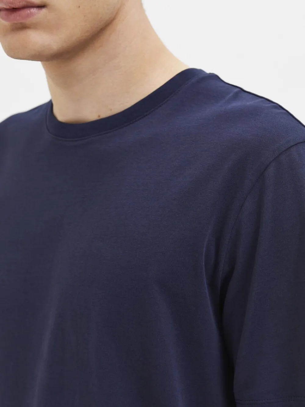 Selected SLHASPEN SS O-NECK TEE NOOS Blå Sale