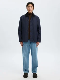 Selected SLHDANE LS KNIT STRUCTURE HALF ZIP Brun