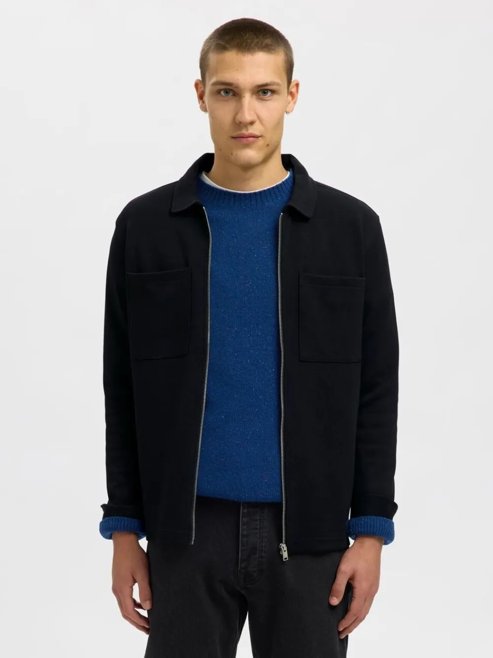 Selected SLHJACKIE SWEAT ZIP JACKET NOOS Sort