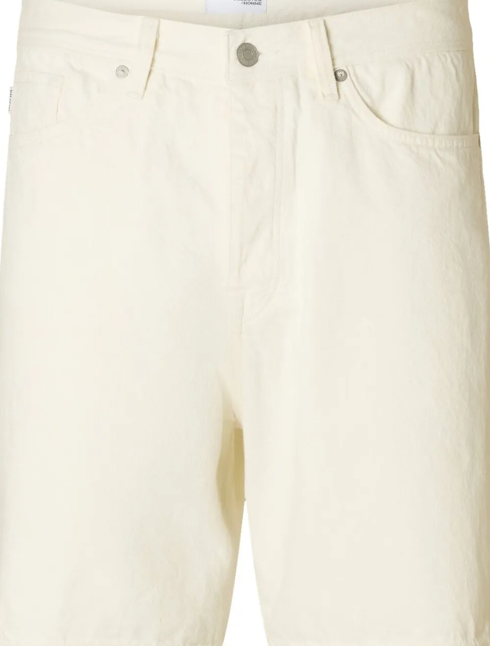 Selected SLHREG ALEX 201 ECRU HEMP SHORTS White denim Hot