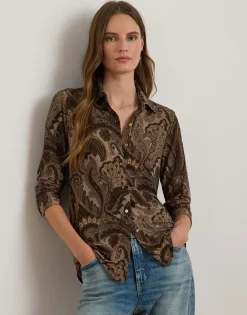Dame Lauren Ralph Lauren Slim Fit Paisley Jersey Shirt