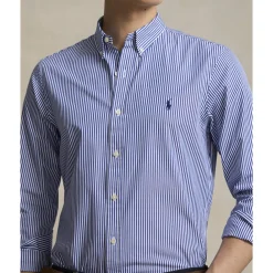 Polo Ralph Lauren Slim Fit Striped Stretch Poplin Shirt Blue/white bengal stripe Clearance