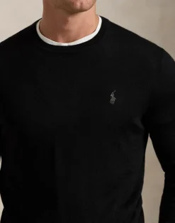 Polo Ralph Lauren Slim Fit Washable Wool Crewneck Sweater Sort Discount