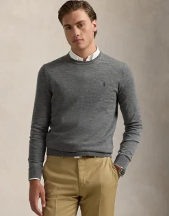 Slim Fit Washable Wool Crewneck Sweater>Polo Ralph Lauren New