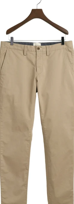 Gant SLIM TWILL CHINOS Dark khaki Discount