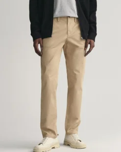 Gant SLIM TWILL CHINOS Dark khaki Discount
