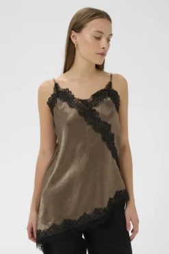 Soaked in Luxury SLIrianne Lace Top Morel New