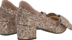 ANGULUS Sløjfepump i funklende glitter 3297/3232 clay glitter/clay New