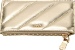 MANGO Small quilted wallet Gold Clearance