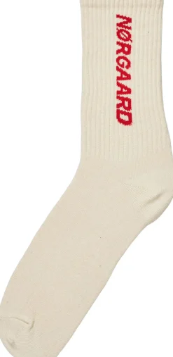 Mads Nørgaard - Copenhagen Sock Single Logo Step Hvid Discount