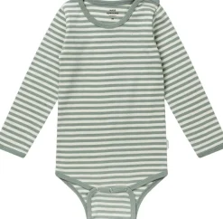 Mads Nørgaard - Copenhagen Soft Duo Striped Body Gr&oslash;n med hvide striber Outlet