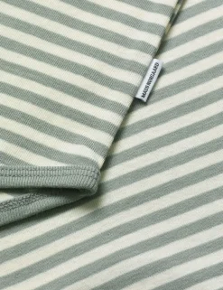 Mads Nørgaard - Copenhagen Soft Duo Striped Body Gr&oslash;n med hvide striber Outlet