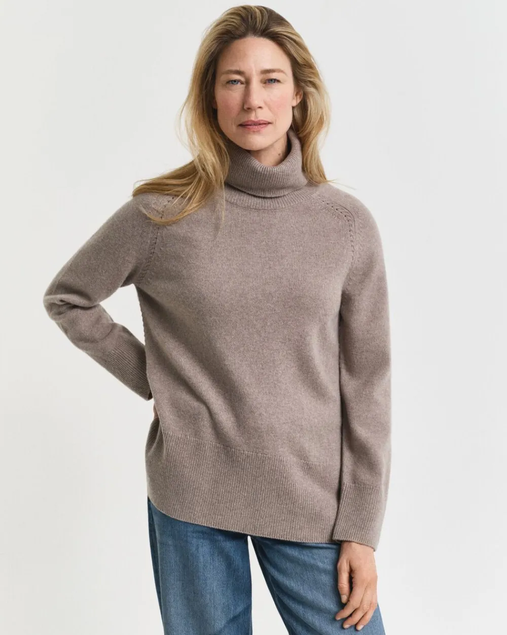 Gant SOFT WOOL TURTLENECK Taupe beige Best