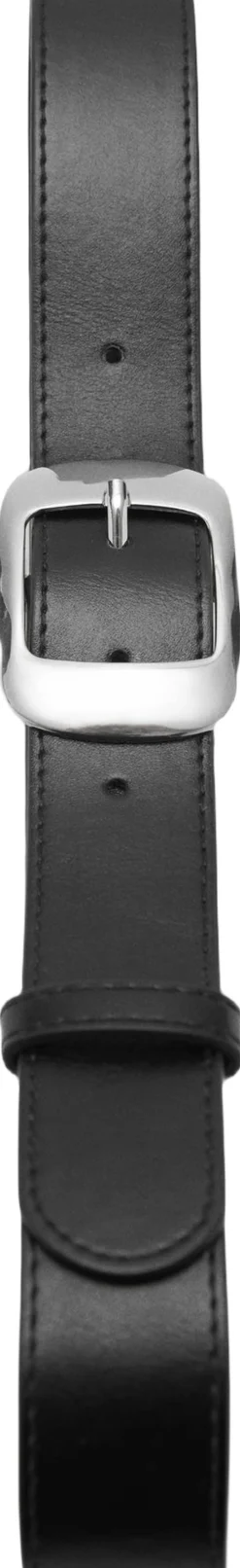 MANGO Square buckle belt Black Hot