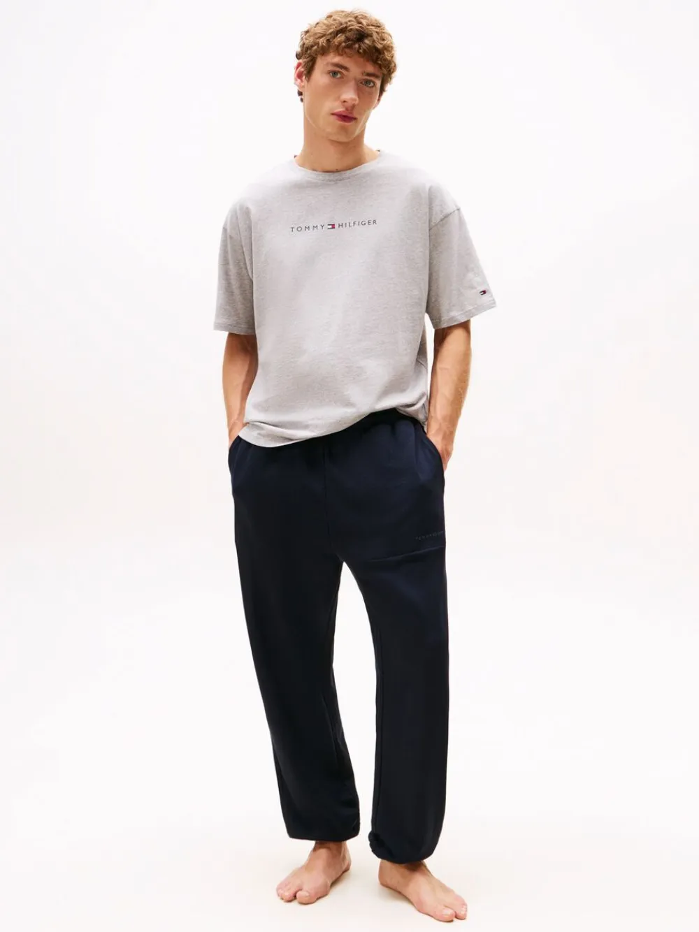 Tommy Hilfiger SS TEE CONT. LOGO Light grey heather Outlet