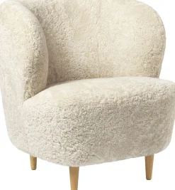 Gubi Stay Lounge Chair - Fully Upholstered, Small, Wooden legs Ba Clearance