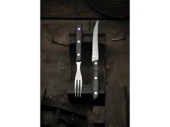 Gense Steakbestik/grillbestik Old Farmer black 12 dele Sort/Stål Hot