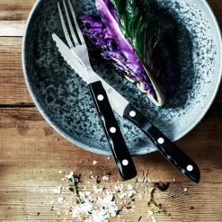 Gense Steakbestik/grillbestik Old Farmer black 12 dele Sort/Stål Hot