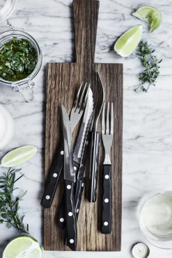 Gense Steakbestik/grillbestik Old Farmer black 12 dele Sort/Stål Hot