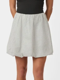 Neo Noir Stela Small Check Skirt Creme Discount