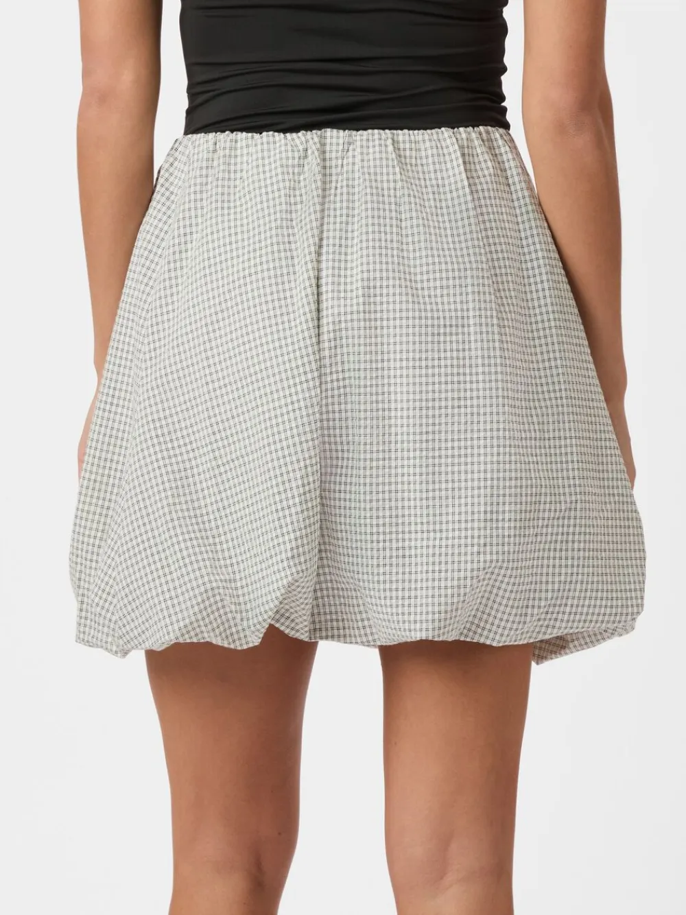 Neo Noir Stela Small Check Skirt Creme Discount