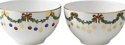 Royal Copenhagen Stjerne Riflet Jul 30 cl. konfektskål 2 stk. Clearance