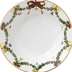 Royal Copenhagen Stjerne Riflet Jul 17 cm. dyb desserttallerken Clearance