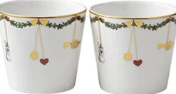 Stjerne Riflet Jul 7 cm. skåle 2 stk.>Royal Copenhagen Hot