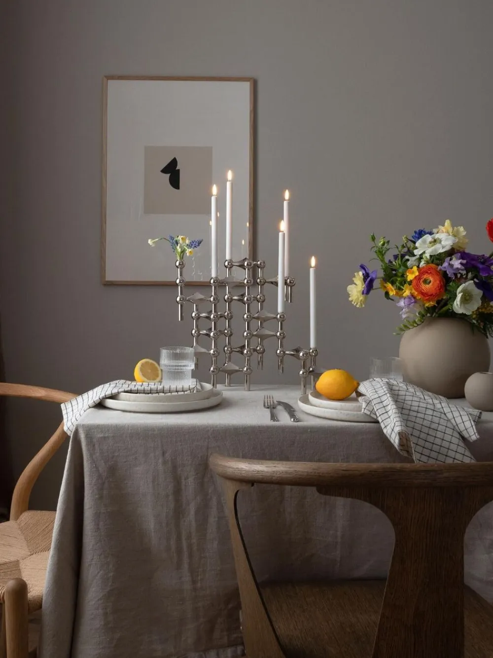 STOFF Nagel ® lysestage krom