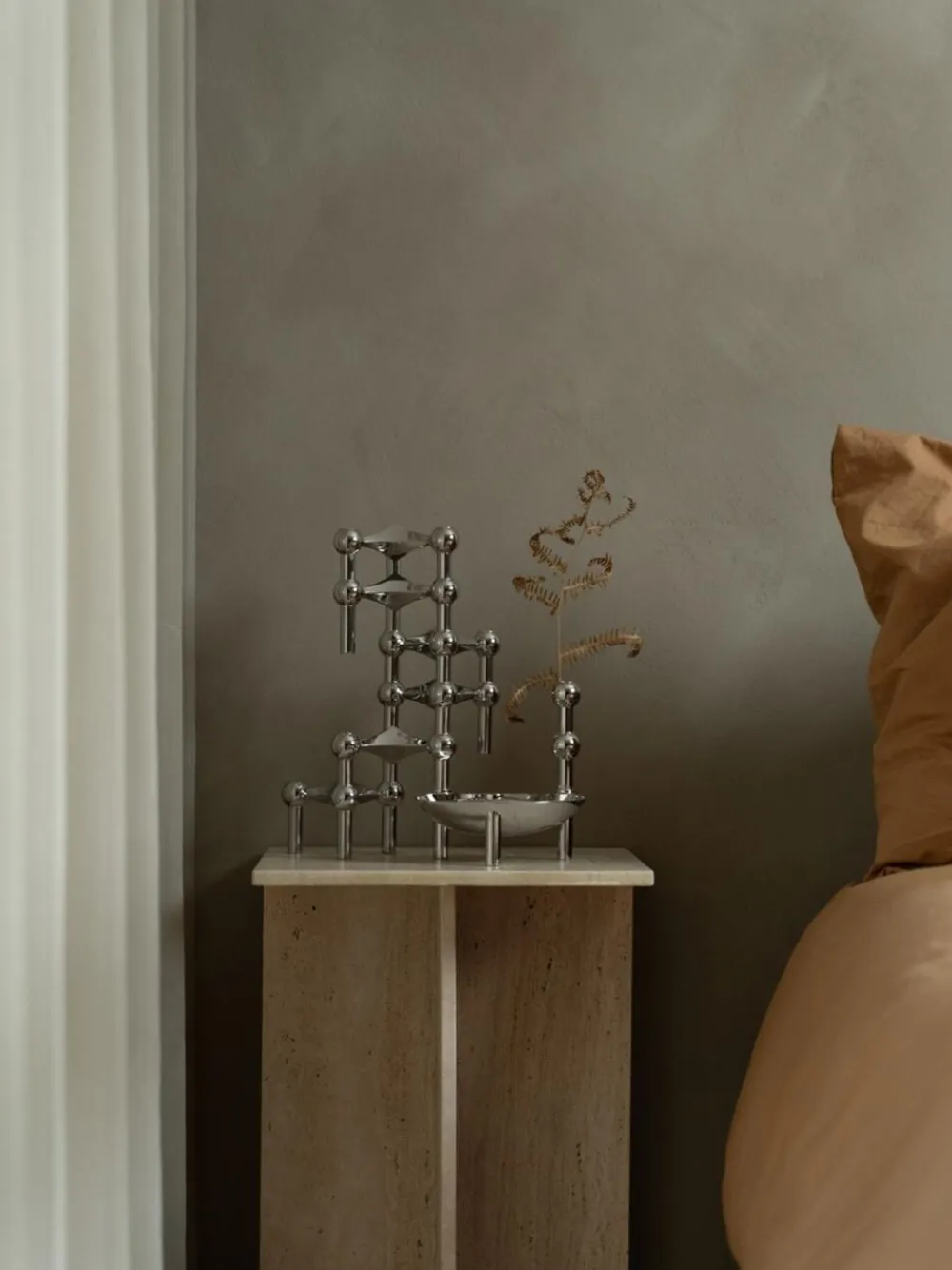 STOFF Nagel ® lysestage krom