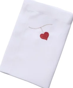 Langkilde & Søn Stofserviet med Broderet Hjerte