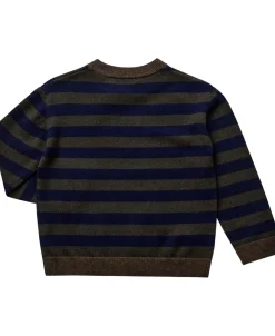 Magasin du Nord Collection Strikka RWS wool & cashmere pullover Dark green stripe