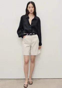 Striped denim shorts>MANGO Sale